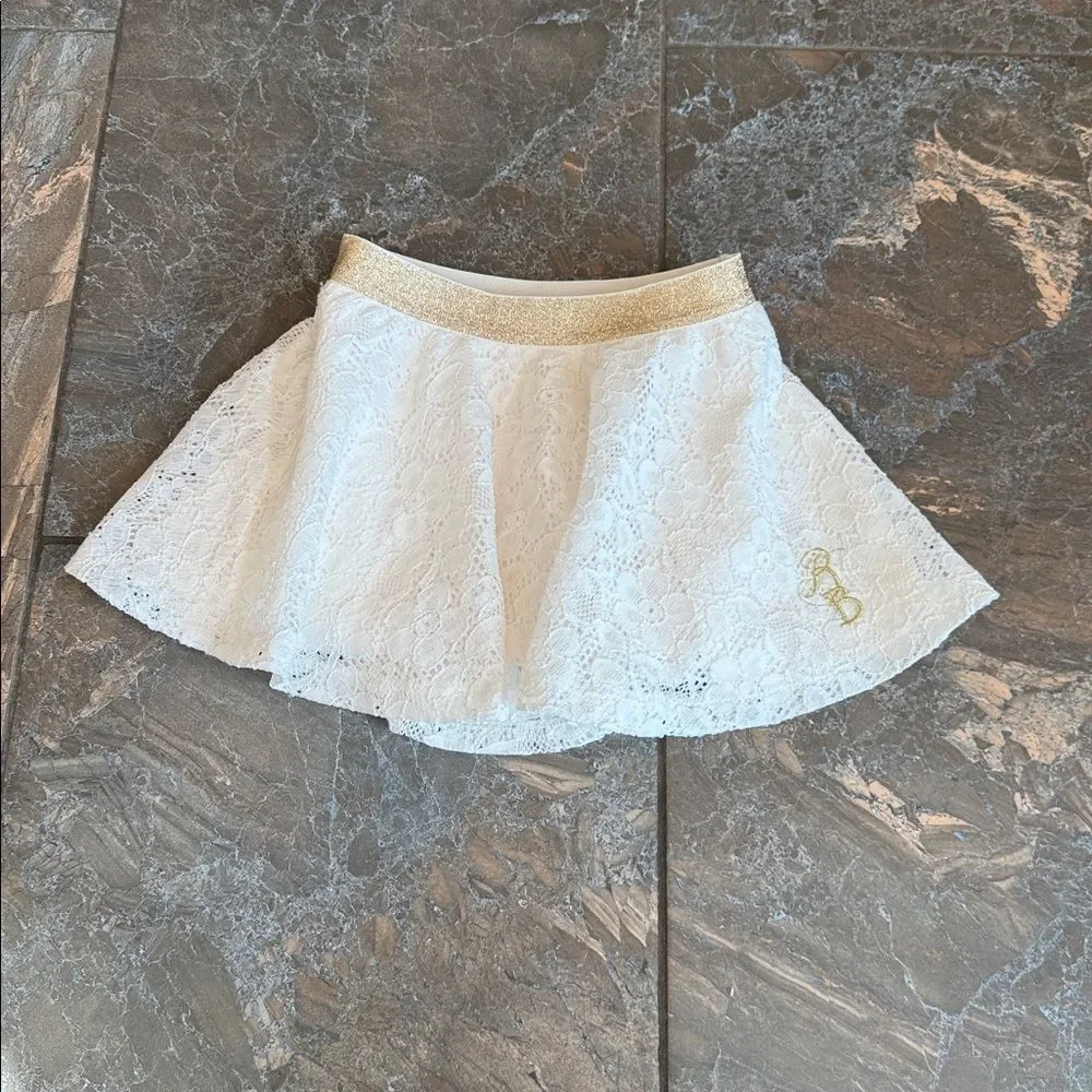 Disney White Lace Skort with Gold Elastic Waistband 4T